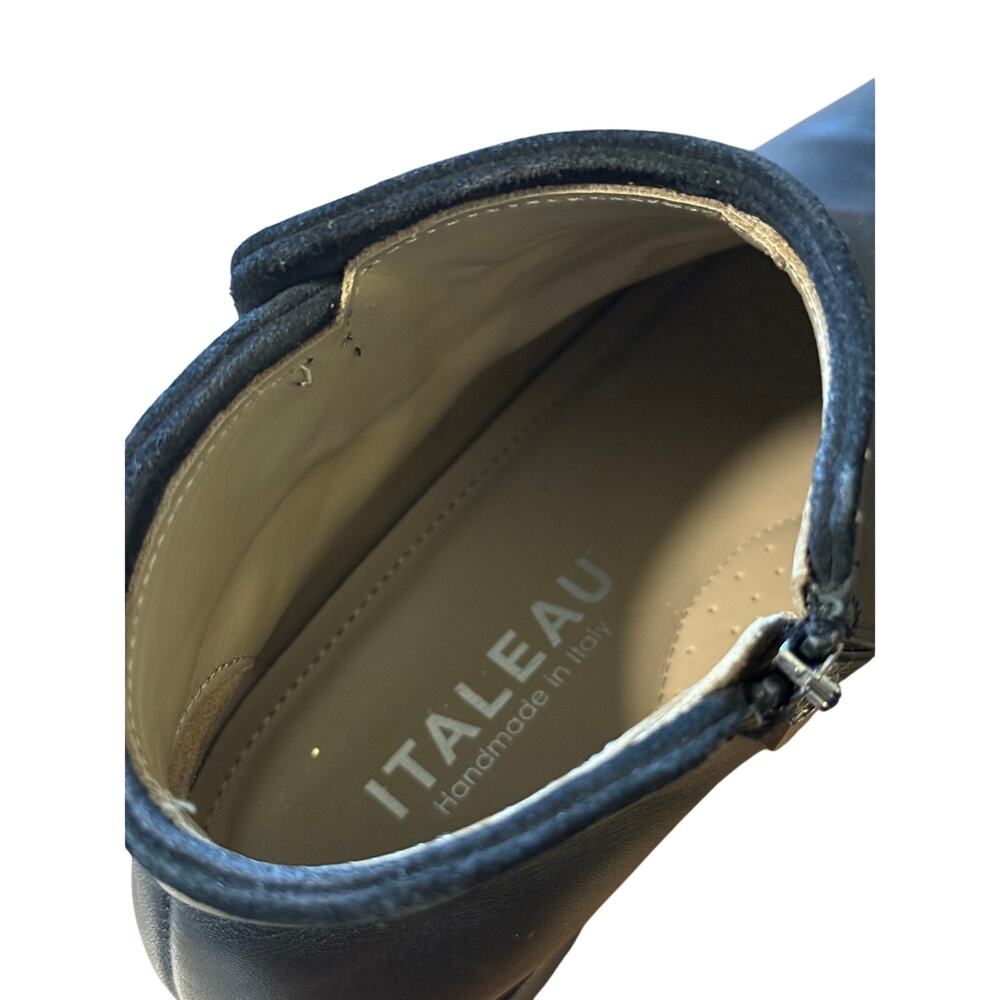 Anthropologie x Italeau 6.5 Studded Leather Ankle Boots $399 Black Made in Italy - Picture 8 of 10